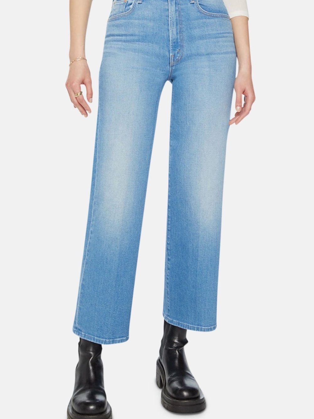 MOTHER The Rambler Zip fly Ankle length Jeans Going Dutch High Rise Wide Leg